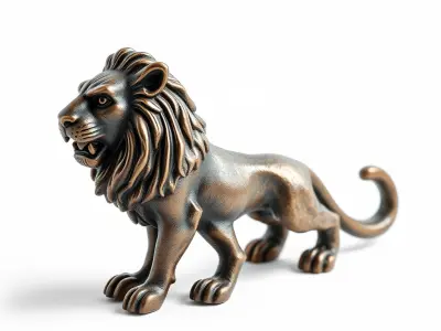 Fierce Lion Handle Sculpture model pack Low-poly 3D model