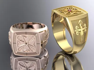 Cross ring 3D model 3D print model