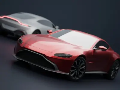 Aston Martin Vantage Low-poly 3D model