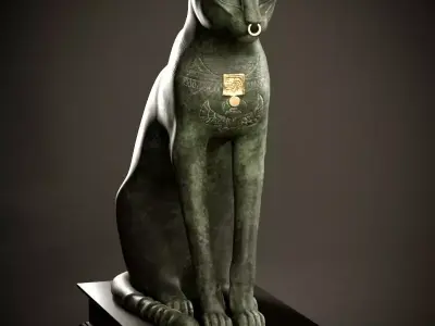 Gayer Anderson Cat Replica PBR and 3DPrint Low-poly 3D model