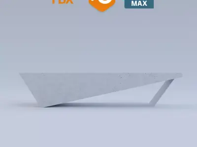 Public Seating Bench Free low-poly 3D model