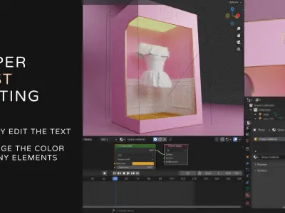 3D animated NFT Fashion box template for Blender Cycles 3D model