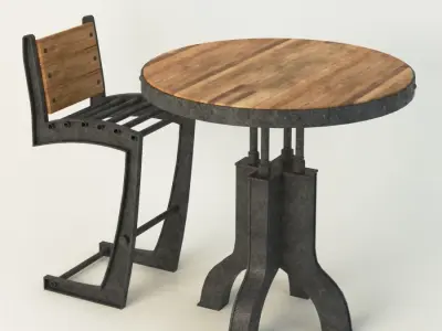 Vintage Industrial Chair 3D model