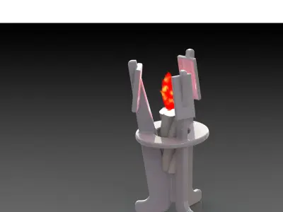 TriF table lamp with chair Free 3D model