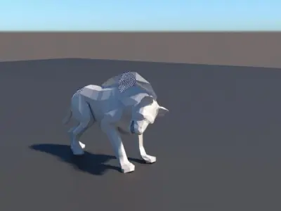 lowpoly Hyena wolf 3D model