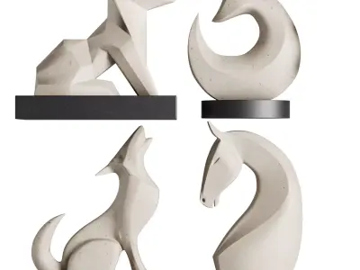 Animal Sculpture Set1 3D model