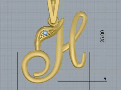 Letter H 3D print model 3D print model 3D print model