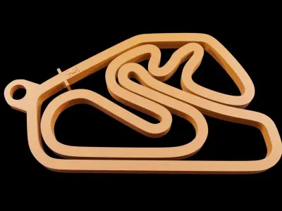 Track Formula 1 keychains InterlagosPrint 3d - Blender 3d Free 3D print model