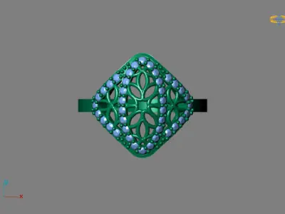 STL 3DM Women Ring Womens Ring Diamonds With Stone Model 3D print model