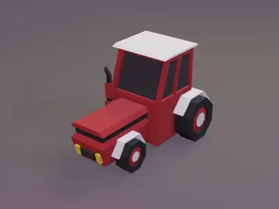 Tractor Low-poly 3D model