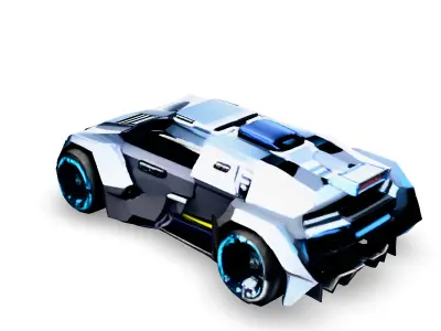 Futuristic SciFi Police Car Low-poly 3D model