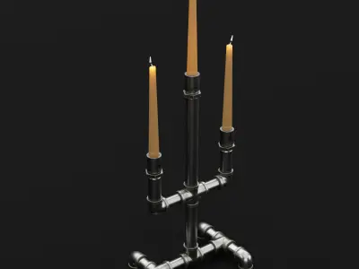 Candlestick set 7 candelabra 3D model