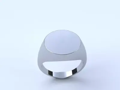 Mens Signet Ring Size 10 Gold Silver Platinum Jewelry 3D print model