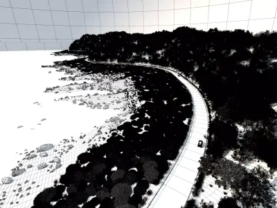 Coastal highways-animation Low-poly 3D model