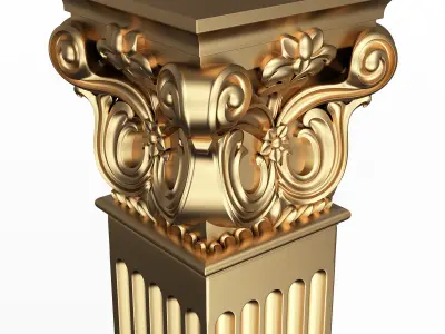 Column Capital 0702 Low-poly 3D model