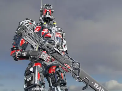 Sci-Fi Assault Soldier Low-poly 3D model