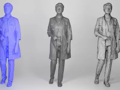 Female medical doctor walking 132 Low-poly 3D model