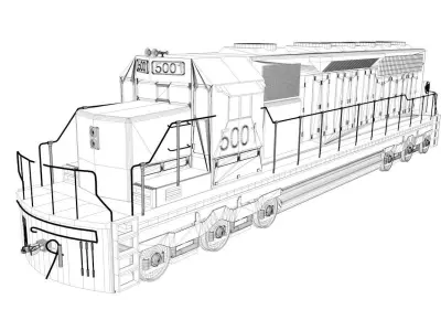 Diesel Engine Train CN 3D model