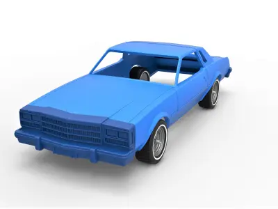 Shell and wheels Buick Regal 1977 Scale 1 to 25 3D print model