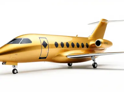 LuxeJet Mirage Gold-Gradient Jet Model Pack Low-poly 3D model