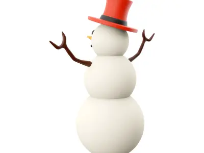 3d snowman  icon 3D model