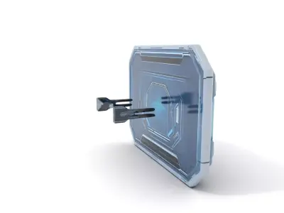 Futuristic Control Panel with Blue Neon Lights Model Pack Low-poly 3D model