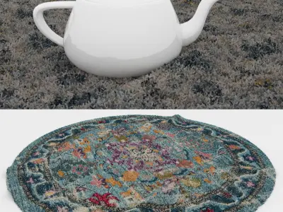 Round Rug Set 156 3D model