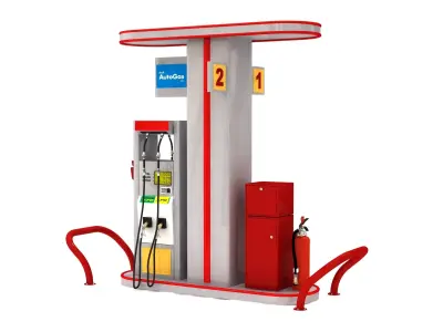 Autogas Fuel Pump Station 02 3D model
