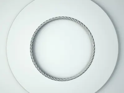 Salvaged Round Wood Mirror 3D model