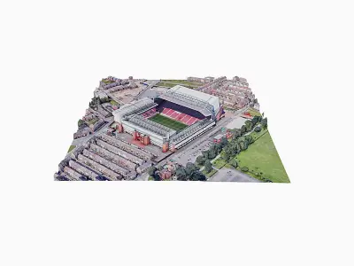 Anfield Stadium - Liverpool Low-poly 3D model