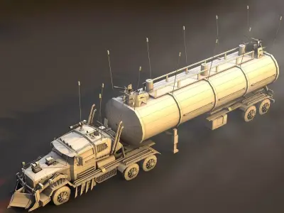 Apocalyptic Big Truck Modular Pack Low-poly 3D model