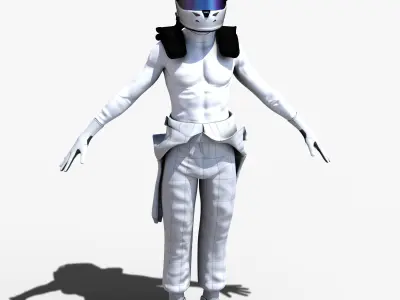 Driver man in racing suit Low-poly 3D model