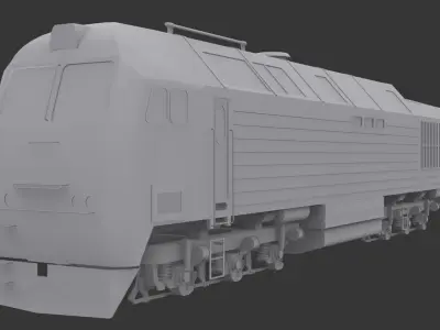 2TE25km diesel locomotive model Low-poly 3D model