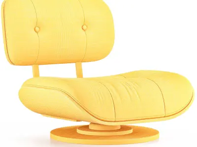 Retro Tone Swivel Chair White Mid Century Style Low-poly 3D model