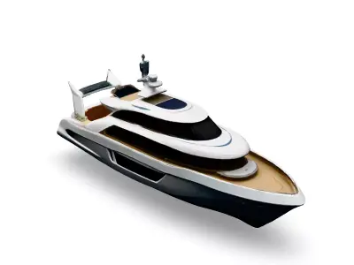 Luxury Modern Yacht 3D Model Low-poly 3D model