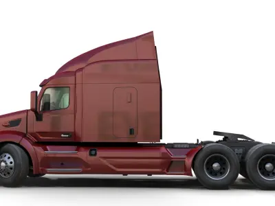 Peterbilt 579 lowboy trailer Low-poly 3D model