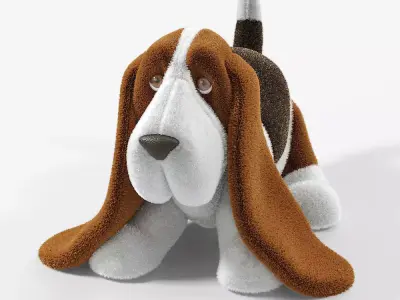 Stuffed Toy Basset Hound  3D model