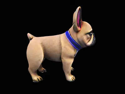 stylized bulldog 3D model