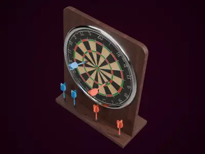 Vintage Petite Dart Board Game Low-poly 3D model