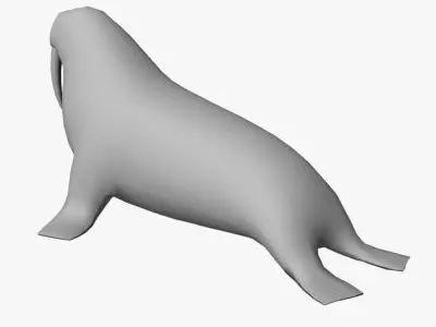 Low Poly Walrus Low-poly 3D model