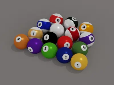 8ball Pool Balls Low-poly 3D model