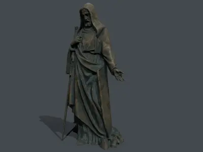 Man Statue 3 Low-poly 3D model