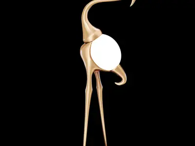 Animal Crane Art Deco Floor Lamp 3D model