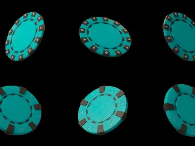 Poker chips 3D model