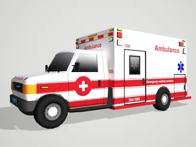 Ambulance 3d Low poly Model 3D model