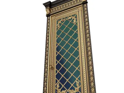 Carved Door Classic 01302 Black Low-poly 3D model