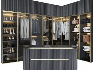Luxury Wardrobe Cloakroom Dressing room 3D model