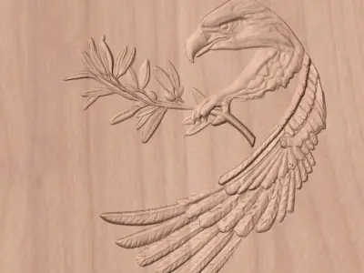 Circular Eagle Design for CNC cutting 3D print model
