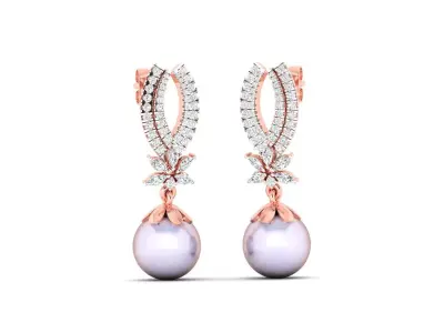 Women Earrings 3dm STL OBJ FBX Renders Details 3D print model 16