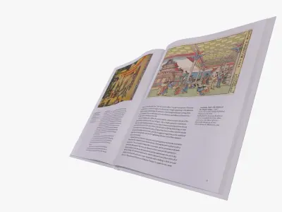 Hokusai Book Low-poly 3D model